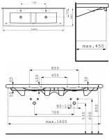 Раковина Laufen Living 170 см, 8.1443.9.000.104.1 двойная - Gidratop.ru изображение