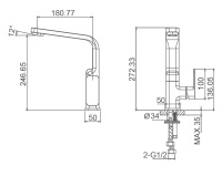 Смеситель для кухни WONZON & WOGHAND ARNIE, Черный матовый (WW-692102-MB) - Gidratop.ru изображение