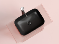 Умывальник чаша накладная прямоугольная (цвет Черный Матовый) Element 500x359x145мм - Gidratop.ru изображение