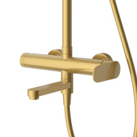 STYLUS-CVD-BORO Душевая стойка со смесителем и изливом, брашированное золото - Gidratop.ru изображение