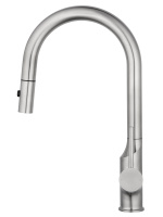 Смеситель для кухни с выдвижным изливом WONZON & WOGHAND, Брашированный никель (WW-A21252-BS) - Gidratop.ru изображение