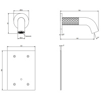GESSI 316 INTRECCIO смеситель для раковины настенный, электронный, излив 146 мм., внешняя часть, цвет Steel Brushed - Gidratop.ru изображение