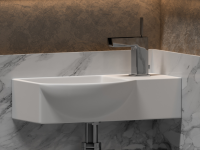 Умывальник подвесной прямоугольный  с крепежом (чаша слева, отверстие под смеситель справа) Element 400x220x120мм - Gidratop.ru изображение