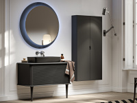 Колонна подвесная с дверью, реверсивная 55822 Nero opaco, 35x20x140 - Gidratop.ru изображение