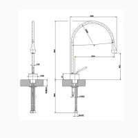 Gessi Goccia смеситель для раковины на 1 отверстие, излив 244мм R=125, цвет: хром - Gidratop.ru изображение