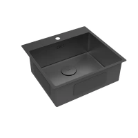 Кухонная мойка Lemark Janga 540 9932112, 54 см, PVD-покрытие, нержавеющая сталь, черный матовый - Gidratop.ru изображение