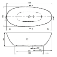 Ванна квариловая Villeroy&Boch Antao UBQ170TAO7V-01, 170 x 75 см, отдельностоящая, белый - Gidratop.ru изображение