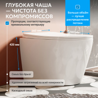 Унитаз ABBER Bequem AC1113 приставной белый, безободковый - Gidratop.ru изображение