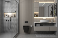 Комплект подвесной унитаз ABBER Rechteck AC1201MB черный матовый с инсталляцией AC0105 и кнопкой AC0121MCH матовый хром - Gidratop.ru изображение