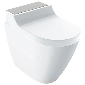 Электронный унитаз-биде Geberit AquaClean Tuma Comfort 146.310.FW.1 приставной, сталь нержавеющая матированная