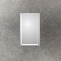 Зеркало в алюминиевой раме со встроенным светильником, сенсорным выключателем и подогревом, SPC-KRAFT-600-1000-LED-TCH-WARM, 600x32x1000 мм - Gidratop.ru изображение