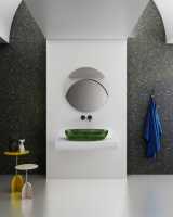 Раковина накладная прозрачная ABBER Kristall AT2801Emerald зеленая - Gidratop.ru изображение