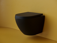 Подвесной унитаз Metropol Торнадо безоободковый черный матовый - Gidratop.ru изображение