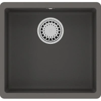 Кухонная мойка Lemark Sinara 440-U 9910071, 44 см, искусственный камень, цвет серый шелк - Gidratop.ru изображение