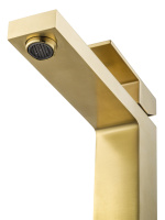 Смеситель для раковины высокий WONZON & WOGHAND CUBE, Брашированное золото (WW-88239016- BG) - Gidratop.ru изображение