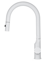 Смеситель для кухни с выдвижным изливом WONZON & WOGHAND, Белый матовый (WW-A21252-MW) - Gidratop.ru изображение