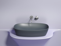 Умывальник чаша накладная овальная (цвет Темный Антрацит Матовый) Element 600x380x138мм - Gidratop.ru изображение