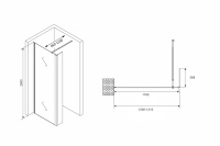 Душевая перегородка ABBER Immer Offen AG66120B - Gidratop.ru изображение