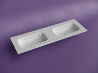 Раковина накладная мебельная CERAMICANOVA Grace прямоугольная 1410x457x137 с двумя чашами без отверстий под смеситель цвет белый CN7022wx - Gidratop.ru изображение