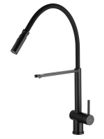 Смеситель для кухни с гибким изливом WONZON & WOGHAND, Черный матовый (WW-88438003-MB) - Gidratop.ru изображение