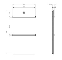 Полотенцесушитель электрический с каменной плитой Серый мрамор WONZON & WOGHAND STUTTGART, Темный графит (WW-A502-GM) - Gidratop.ru изображение