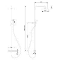 Душевая стойка ABBER Wasser Kreis AF8160BL с термостатом без излива, черная матовая - Gidratop.ru изображение