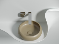 Умывальник чаша накладная круглая (цвет Капучино Матовый) Element 360x360x120мм - Gidratop.ru изображение