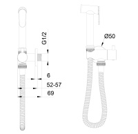 Гигиенический душ с запорным вентилем WONZON & WOGHAND, Хром (WW-88809903-CR) - Gidratop.ru изображение