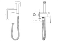 Смеситель с гигиеническим душем встраиваемый WONZON & WOGHAND DIAMOND, Черный матовый (WW-88829011-MB) - Gidratop.ru изображение