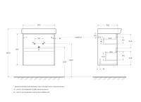 NEON База под раковину подвесная с двумя выкатными ящиками, с доводчиками, Rovere Scuro, 572x346x550, NEON-600-2C-SO-RS - Gidratop.ru изображение
