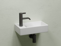 Умывальник подвесной прямоугольный (чаша справа, отверстие под смеситель слева) цвет белый матовый Element 407x217x100 - Gidratop.ru изображение