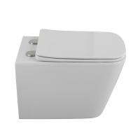 DUE 2.0 Унитаз подвесной безободковый с сиденьем дюропласт soft close BB7107CHR/SC - Gidratop.ru изображение