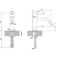 Gessi Emporio Via tortona смеситель для раковины без донного клапана, с соединительными шлангами, цвет: Finox Brushed Nickel - Gidratop.ru изображение