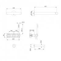 Душевая система ABBER Perfekte 316 AF8A50BST скрытого монтажа с изливом, сталь брашированная - Gidratop.ru изображение