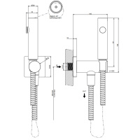 GESSI Rilievo гигиенический душ настенный на 1/2, цвет: хром - Gidratop.ru изображение
