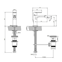 Gessi Emporio Via manzoni смеситель для биде с донным клапаном и соединительными шлангами, цвет: Black XL - Gidratop.ru изображение