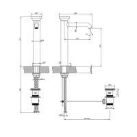 GESSI Origini смеситель для раковины высокий с донным клапаном, в компл с отд вставкой, цвет хром - Gidratop.ru изображение