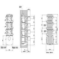 Gessi Tondo встраиваемый термостат для душа, с 3мя независимыми выходами, верт/гориз установка, (внешние части), цвет: хром - Gidratop.ru изображение