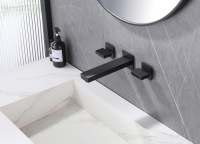 Смеситель ABBER Daheim AF82122B для раковины скрытого монтажа, черный матовый - Gidratop.ru изображение