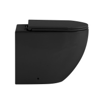 Унитаз ABBER Bequem AC1111TMB приставной черный матовый, безободковый, смыв торнадо - Gidratop.ru изображение