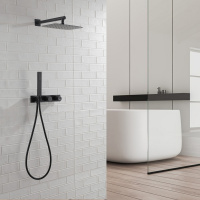 Душевая система ABBER Rund AF8718B скрытого монтажа без излива, черный матовый - Gidratop.ru изображение