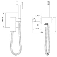 Смеситель с гигиеническим душем встраиваемый WONZON & WOGHAND CUBE, Черный матовый (WW-88829016-MB) - Gidratop.ru изображение