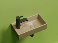 Умывальник подвесной прямоугольный (чаша справа, отверстие под смеситель слева) цвет капучино матовый Element 407x217x100 - Gidratop.ru изображение