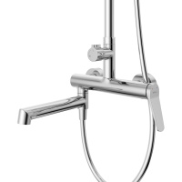 UNIQUE Душевая стойка со смесителем и изливом, хром UNIQUE-VSCM-CRM - Gidratop.ru изображение