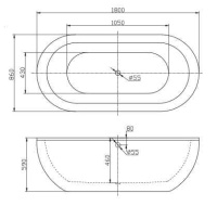 Акриловая ванна BELBAGNO BB13-1800 - Gidratop.ru изображение