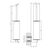 GESSI 316 ершик настенный, цвет белая колба/Black XL - Gidratop.ru изображение