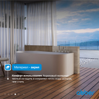 Акриловая ванна ABBER AB9496-1.7 R белая - Gidratop.ru изображение