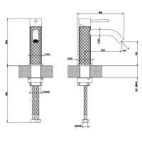 GESSI 316 смеситель для раковины на 1 отверстие без донного клапана, излив 123мм, цвет: brushed black metal pvd - Gidratop.ru изображение