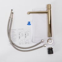 UNO Смеситель для накладных раковин, без донного клапана, золото UNO-LMC-ORO-W0 - Gidratop.ru изображение