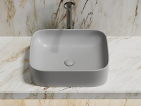 Умывальник чаша накладная прямоугольная (цвет Серый Матовый) Element 505x380x150мм - Gidratop.ru изображение